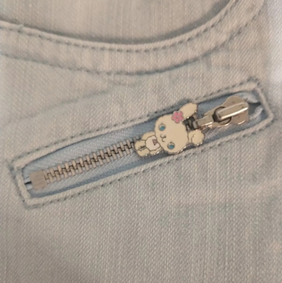 Pom Ponette Embroidered Cropped Jeans, Size 150cm (M) - Picture 3 of 6